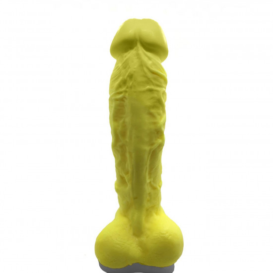 Крафтовое мыло-член с присоской Чистий Кайф Yellow size XL, натуральное