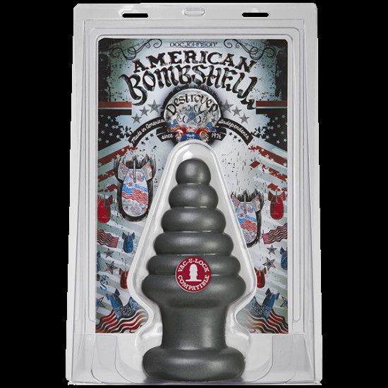 Анальная пробка для фистинга Doc Johnson American Bombshell Destroyer Gun Metal, диаметр 10,7см