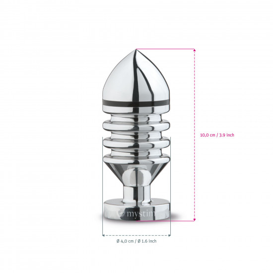 Металлическая анальная пробка Mystim Hector Helix S для электростимулятора, диаметр 4 см