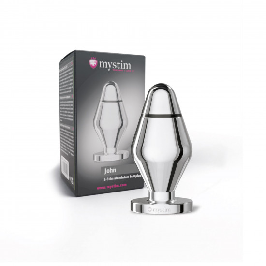Металлическая анальная пробка Mystim John для электростимулятора, диаметр 5 см