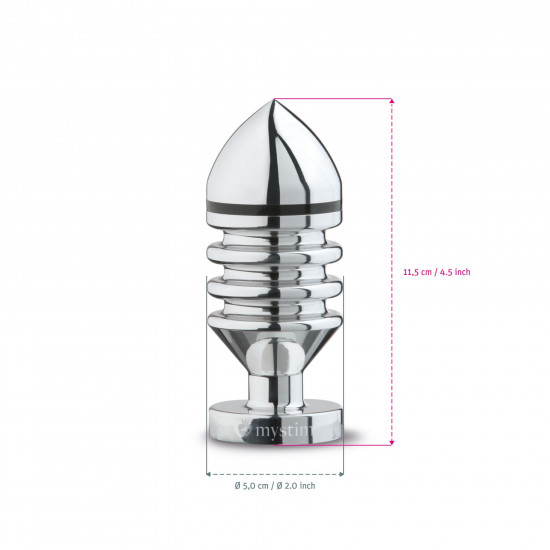 Металлическая анальная пробка Mystim Hector Helix L для электростимулятора, диаметр 5 см