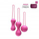 Набор вагинальных шариков Je Joue - Ami Fuchsia, диаметр 3,8-3,3-2,7см, вес 54-71-100гр  + подарок косметичка