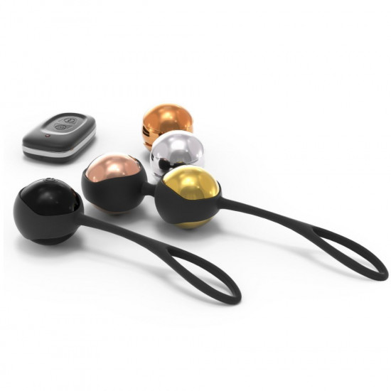 Набор вагинальных шариков Dorcel Training Balls, диам. 3,4см, вес 20-117гр, есть вибрация, пульт ДУ