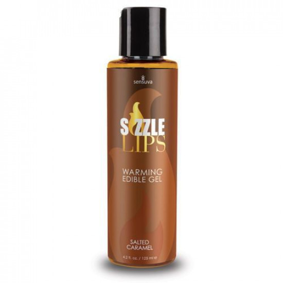 Согревающий массажный гель Sensuva Sizzle Lips Salted Caramel (125 мл), без сахара, съедобный