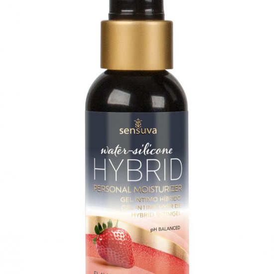 Смазка водно-силиконовая Sensuva Hybrid Strawberry (57 мл) без сахара, можно для оральных ласк