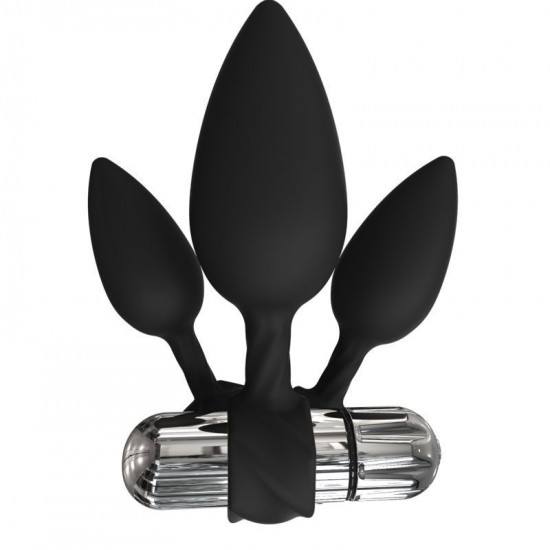 Набор анальных вибропробок Bathmate Anal Training Plugs VIBE, диаметр 2,5см - 3,1см - 3,8см