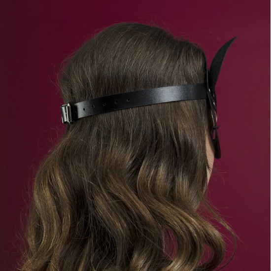 Маска кошечки Feral Feelings - Catwoman Mask, натуральная кожа, черная