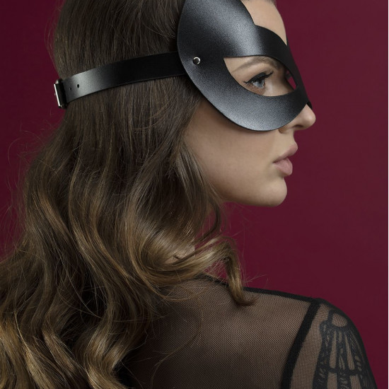 Маска кошечки Feral Feelings - Kitten Mask, натуральная кожа, черная