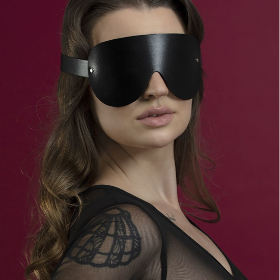 Маска на глаза Feral Feelings - Blindfold Mask, натуральная кожа, черная