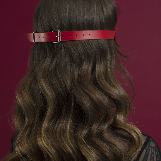 Маска на глаза Feral Feelings - Blindfold Mask, натуральная кожа, красная