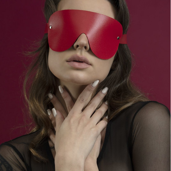 Маска на глаза Feral Feelings - Blindfold Mask, натуральная кожа, красная