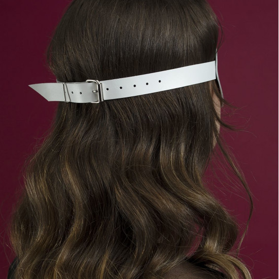 Маска на глаза Feral Feelings - Blindfold Mask, натуральная кожа, белая