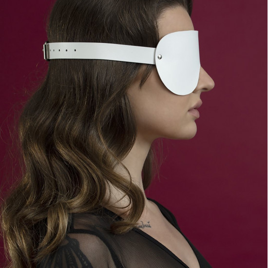 Маска на глаза Feral Feelings - Blindfold Mask, натуральная кожа, белая