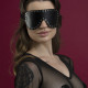 Маска на глаза с заклепками Feral Feelings - Blindfold Mask, натуральная кожа, черная