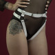 Гартеры Feral Feelings - Belt Briefs, трусики, натуральная кожа, цвет белый