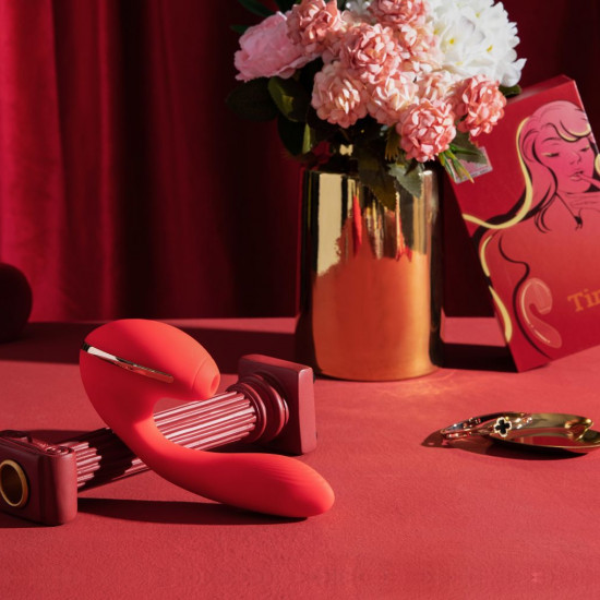 Вакуумный вибратор KISTOY Tina с подогревом, вагинально-клиторальный, диаметр 3,5см