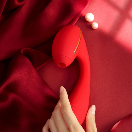 Вакуумный вибратор KISTOY Tina с подогревом, вагинально-клиторальный, диаметр 3,5см