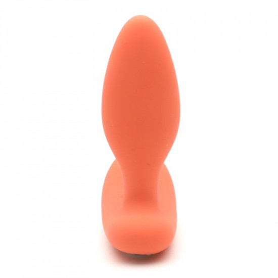 Вибропробка и массажер простаты 2-в-1 KISTOY Gordon Orange с пультом ДУ, гибкая ножка