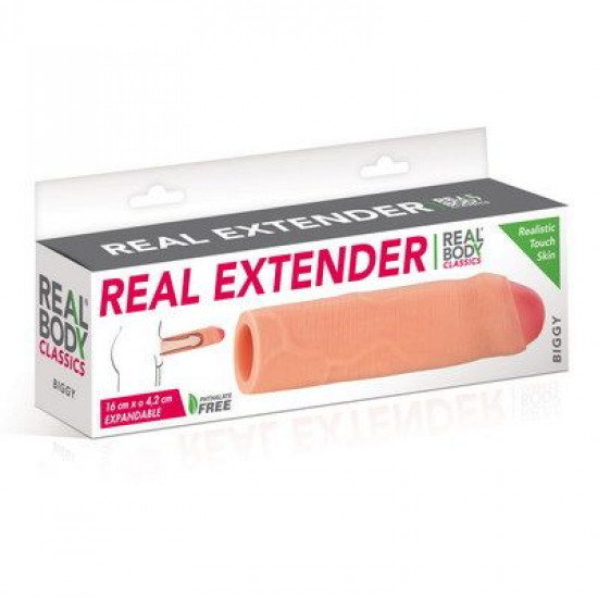 Насадка на член Real Body - Real Extender BIGGY с закрытой головкой