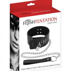 Нашийник з повідцем Fetish Tentation Padlock and Leash