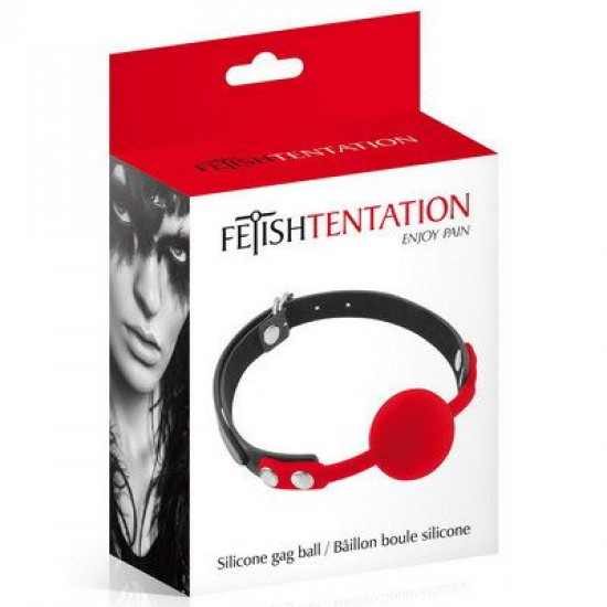 Классический кляп с силиконовым шариком Fetish Tentation Silicone Gag Ball Red