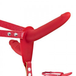 Подвійний страпон Fetish Tentation Strap-On with Double Dildo Red
