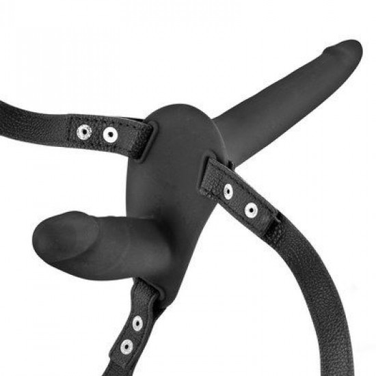 Двойной страпон Fetish Tentation Strap-On with Double Dildo Black