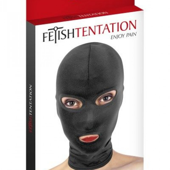 Капюшон для БДСМ с открытыми глазами и ртом Fetish Tentation Open Mouth and Eyes Hood