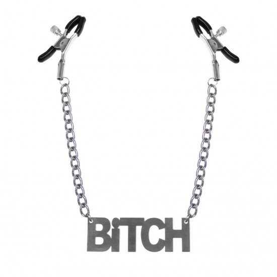Зажимы для сосков Bitch, Feral Feelings - Nipple clamps Bitch, серебро/черный