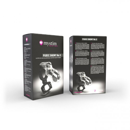 Клетка для члена с электростимуляцией Mystim Pubic Enemy No 3 - with Ball Squeezer