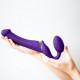 Безремневой страпон с вибрацией Strap-On-Me Vibrating Violet M диаметр 3,8 см, пульт ДУ, регулируемый