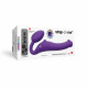 Безремневой страпон с вибрацией Strap-On-Me Vibrating Violet M диаметр 3,8 см, пульт ДУ, регулируемый