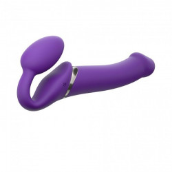 Безремінний страпон з вібрацією Strap-On-Me Vibrating Violet L, діам. 4,2 см, пульт ДК, регульований