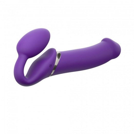 Безремневой страпон с вибрацией Strap-On-Me Vibrating Violet XL, диам. 4,7см, пульт ДУ, регулируемый