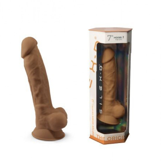 Фаллоимитатор SilexD Johnny Caramel (MODEL 1 size 7in), двухслойный, силикон+Silexpan, диаметр 3,8см