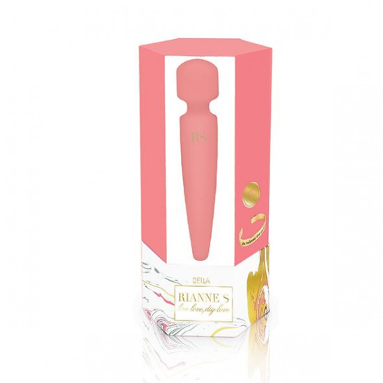 Вибромассажер Rianne S: Bella Mini Wand Coral, 10 режимов работы, медицинский силикон
