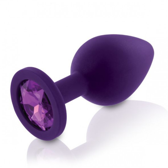 Набор силиконовых анальных пробок с кристаллом Rianne S: Booty Plug Set Purple, диаметр 3,2см, 3,5см, 4,2см