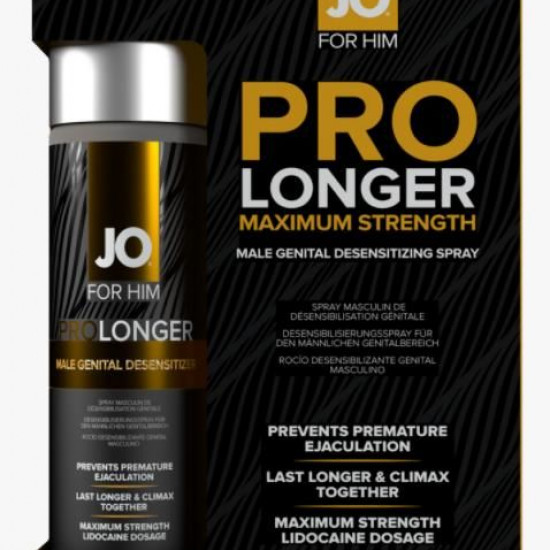Пролонгирующий спрей JO Prolonger Spray with Lidocaine (60 мл), не содержит минеральных масел