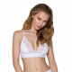 Эластичный топ с кружевом Passion PS001 TOP S, white