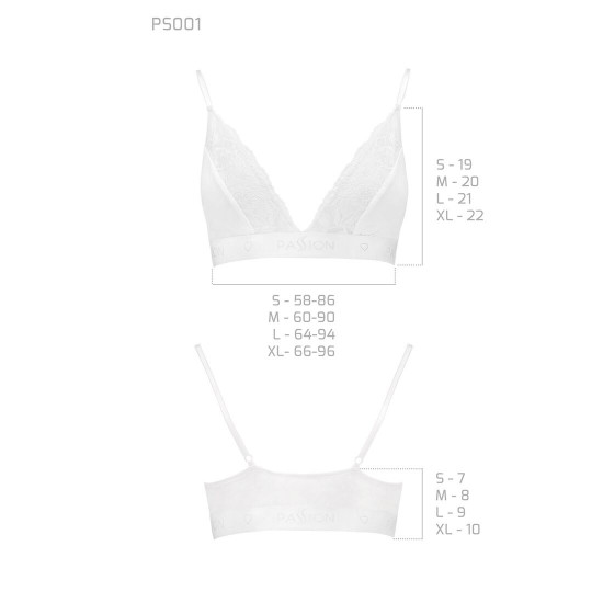 Эластичный топ с кружевом Passion PS001 TOP S, white