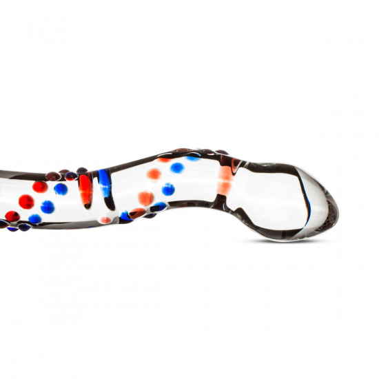 Стеклянный дилдо с изгибами и рисунком Gildo Glass Dildo No. 3