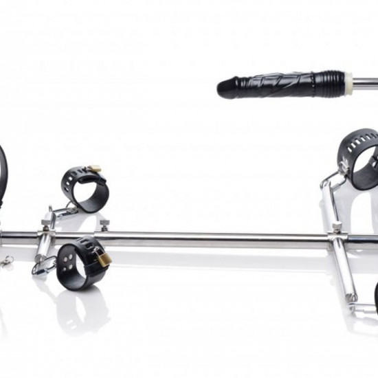 Конструкция для фиксации с фаллоимитатором Imprisoned Metal Stockade with Dildo