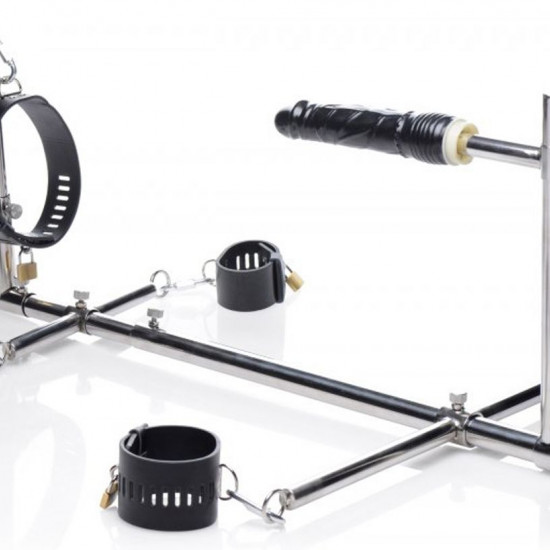 Конструкция для фиксации с фаллоимитатором Imprisoned Metal Stockade with Dildo