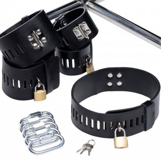 Конструкция для фиксации с фаллоимитатором Imprisoned Metal Stockade with Dildo