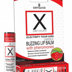 Стимулювальний бальзам для губ унісекс Sensuva – X on the Lips Strawberry з феромонами, полуниця