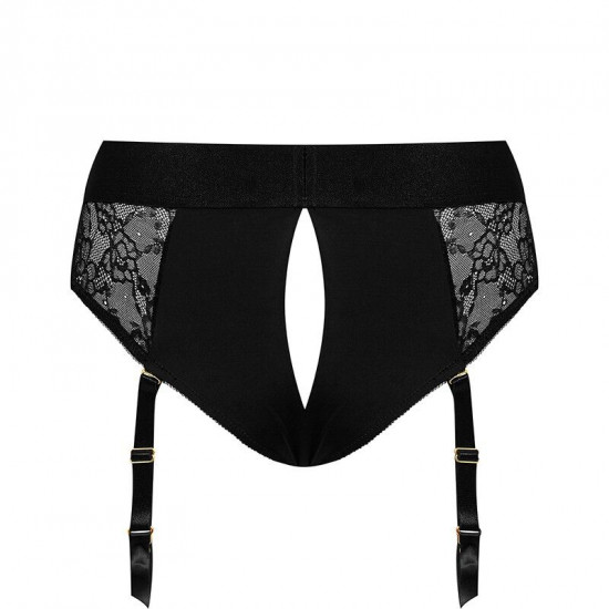 Кружевные трусы для страпона с подвязками для чулок Strap-On-Me DIVA HARNESS - L