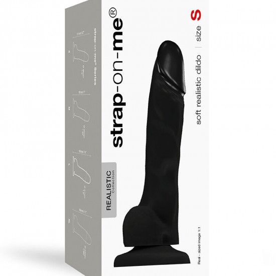 Реалистичный фаллоимитатор Strap-On-Me SOFT REALISTIC DILDO Black - Size S