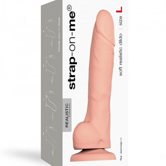 Реалистичный фаллоимитатор Strap-On-Me SOFT REALISTIC DILDO Vanilla - Size L