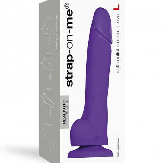 Реалистичный фаллоимитатор Strap-On-Me SOFT REALISTIC DILDO Violet - Size L