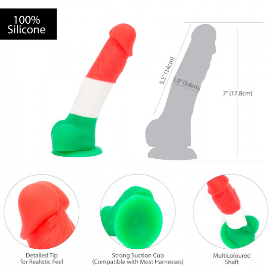 Цветной фаллоимитатор ADDICTION - LEONARDO - 7" - 3 COLOURS, 17,8 см, силикон